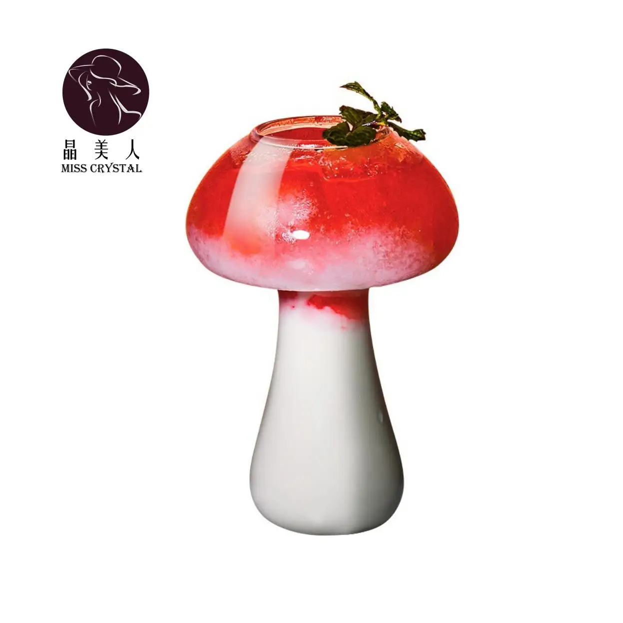 Ins Popular Mushroom Design Novelty Drink Cup Cocktail Glass for KTV Bar Night Party