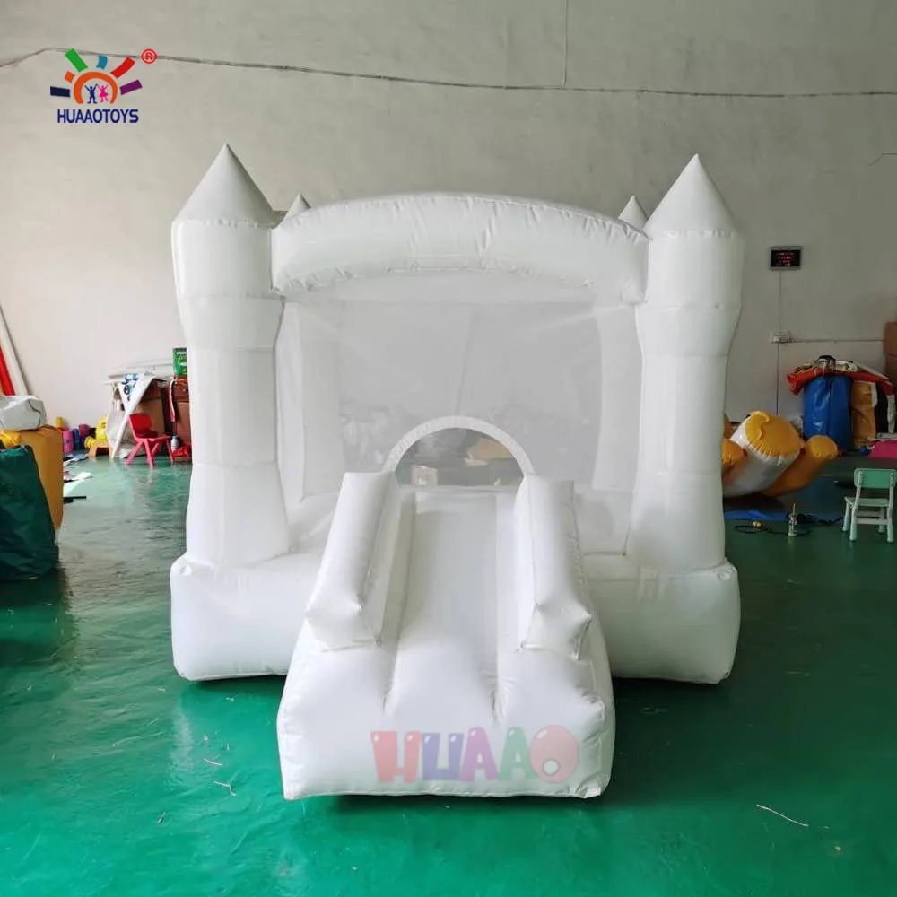 White mini inflatable bounce house bouncy castle jumper slide inflatable bouncer