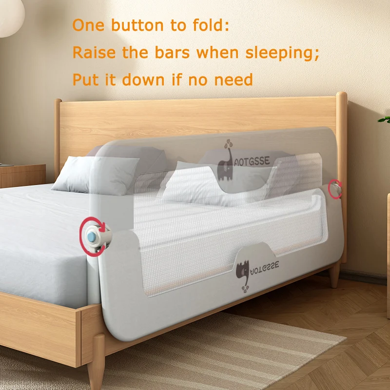 Adjustable Anti-falling Protector Bed Barrier Vertical Lifting Fence Kids Safety Side Guard Bed Rails for Baby Safety Products