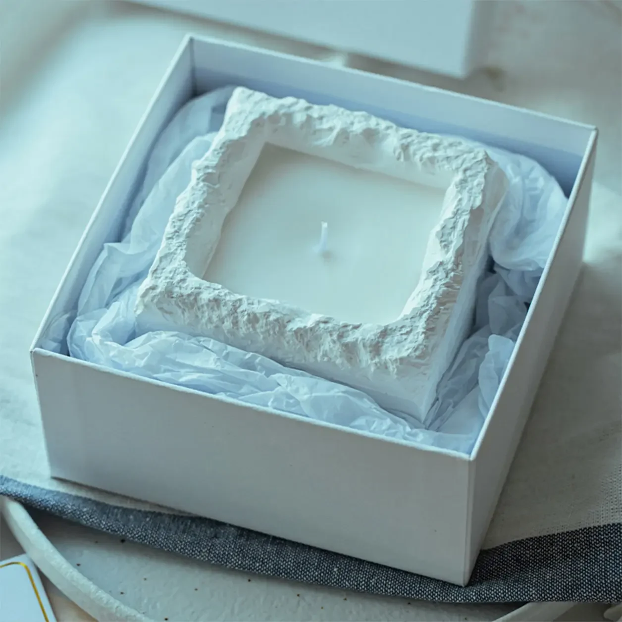 CH white gypsum cement ceramic concrete marble candle jar