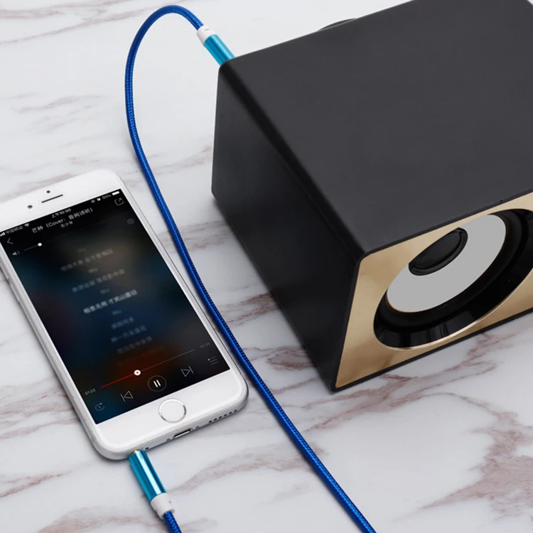 Nylon Braided Auxiliary Audio Cable  AUX Cable For Car Male to Male Gold Plated Aux to Aux cable Speaker Headphones 3.5mm