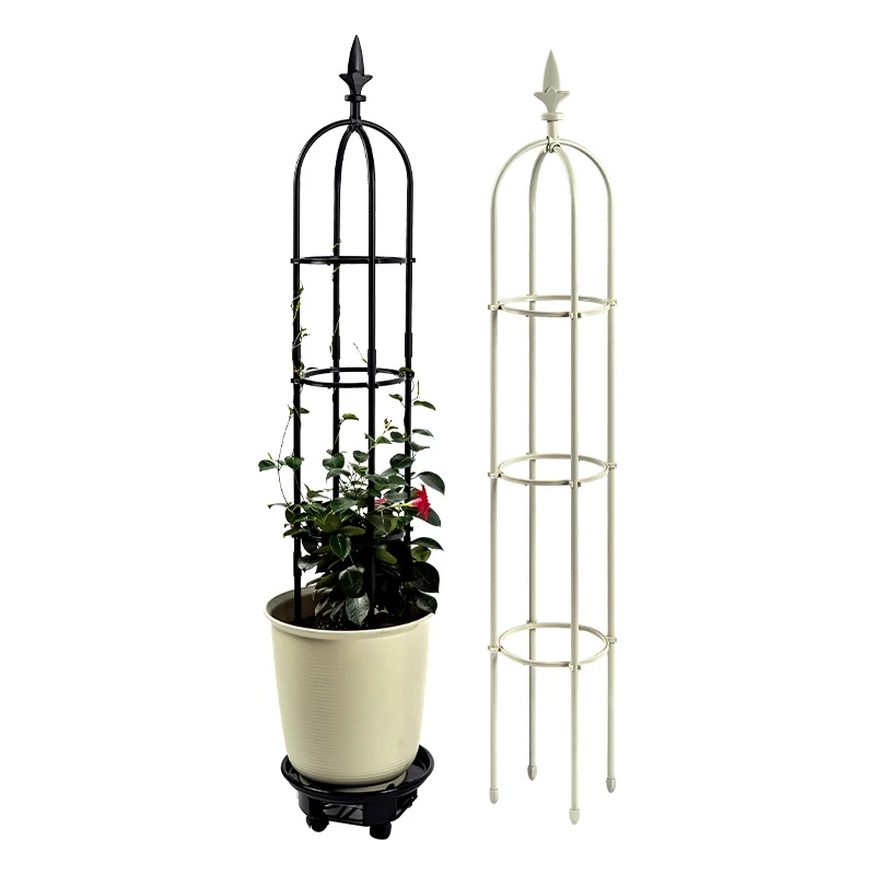 Climber scaffold Metal Plastic Coated Tower Round Garden Obelisk Trellis