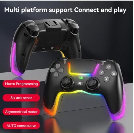 P07 Wireless Joystick For PS4/Switch/IOS/Android/PC RGB Gaming Controller BT Handle Console Accessories No Delay Gamepad