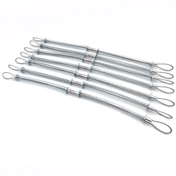 Safety tension spring galvanized steel wire whipcheck sling cable with hose