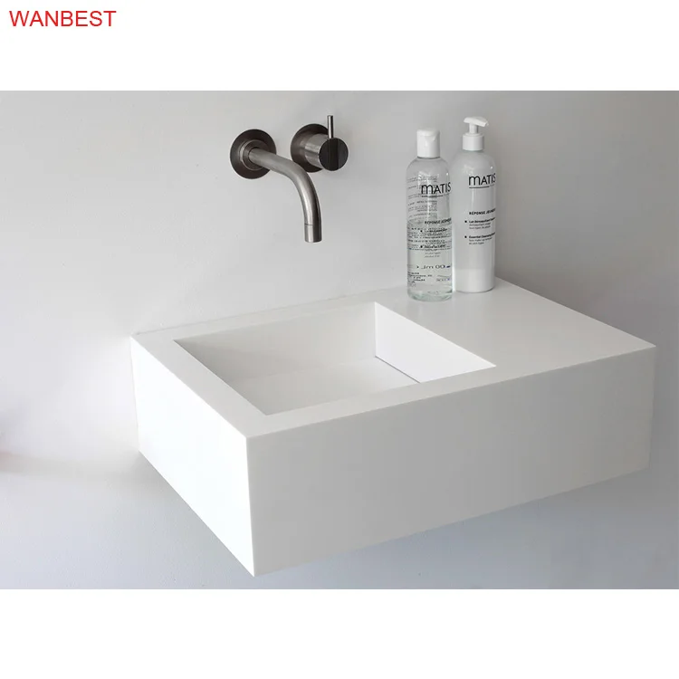 High Quality Artificial Stone Ceramic Sink Home Hotel Wash Basin White Bathroom Sink
