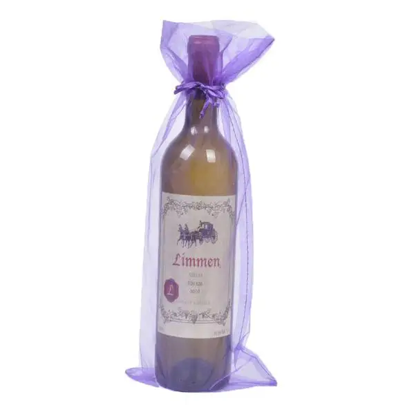 Винные сумки из органзы с завязками, прозрачная ткань для подарка на свадьбу, день рождения, новоселье