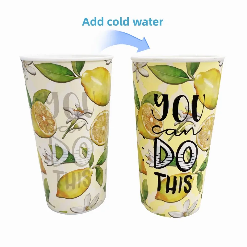24oz PP Magic Large Hard Plastic Juice Cup With Lids and straw BPA Free Iced Coffee Cold Water Color Changing Reusable Cups