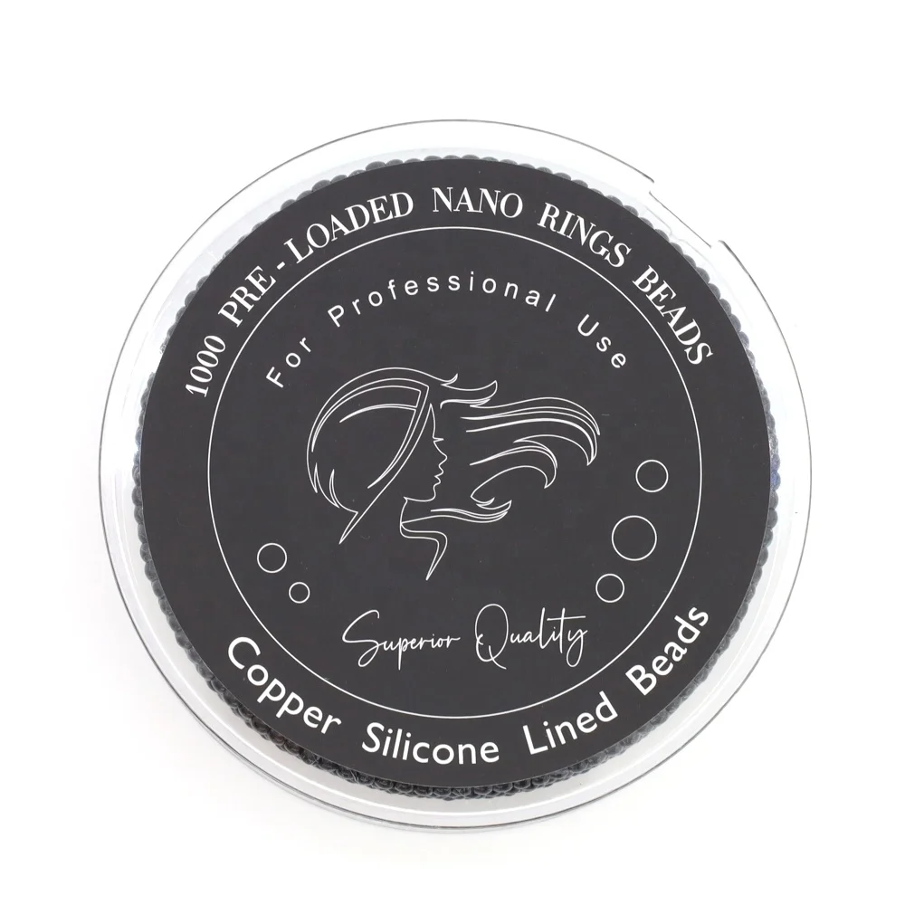 ARLANY 1000pcs Pre-Loaded Nano Rings Silicone Lined Nano Rings Beads Silicone Lined Beads for Nano Tip Hair Extensions