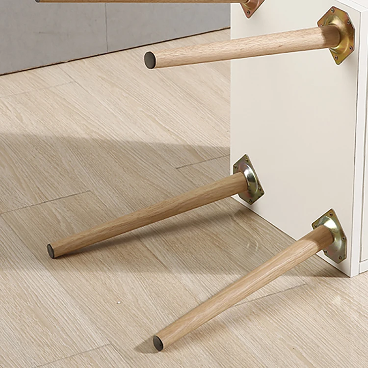 
White Storage Drawer Solid Wood Legs Bedside Table Home Furniture Nightstand Sidetable Bedroom Bedside Table 