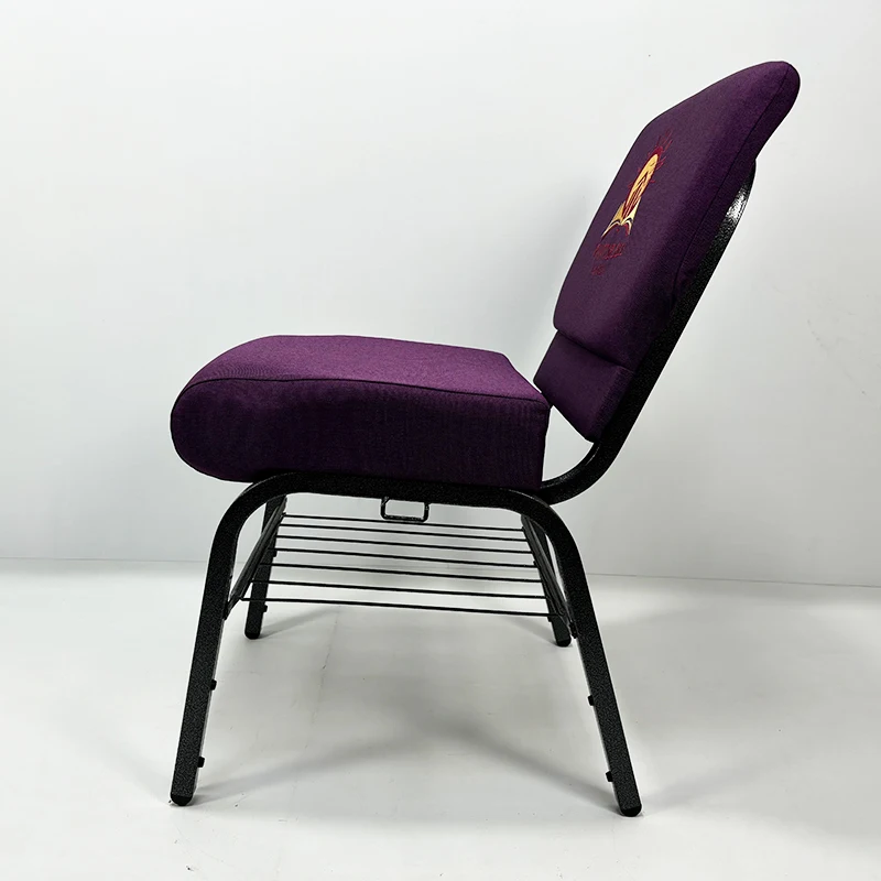 Factory Wholesale Padded Customized Metal Church Chairs Wholesale For Auditorium