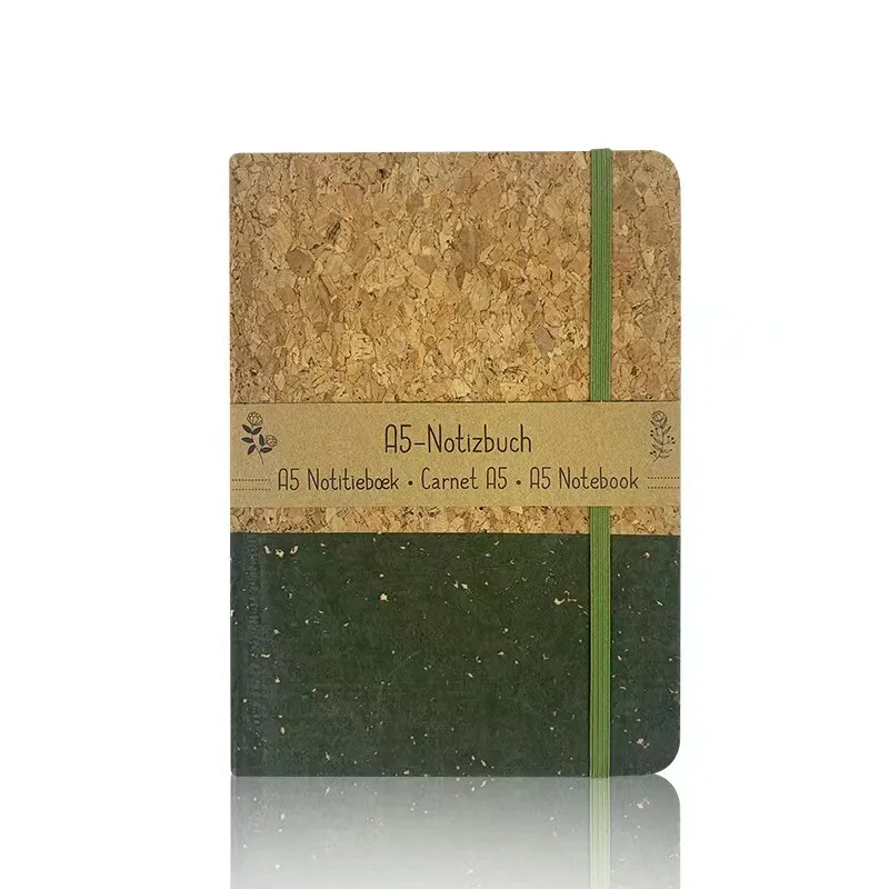 A5 hard cover journal books Environmentally Friendly cork wood recycled agenda Notebook
