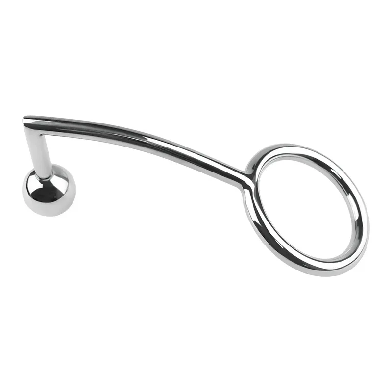 Stainless Steel Metal Anal Hook with Penis Ring For Male