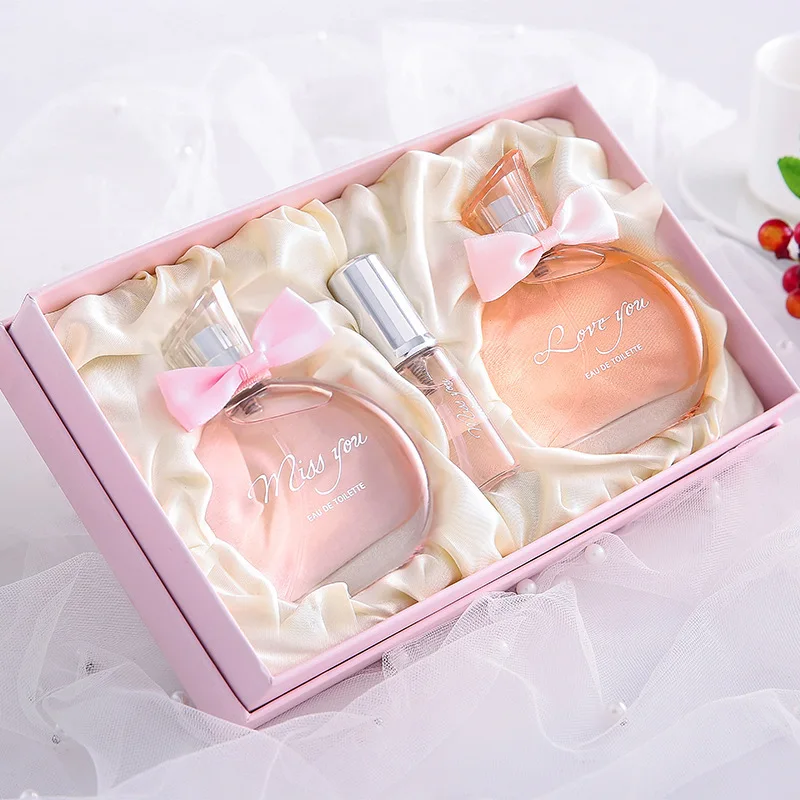 2023 New Arrival Perfume Set Women Long Lasting Nice Scent Mini Size & Gift Sets Spray 50ML*2+15ML