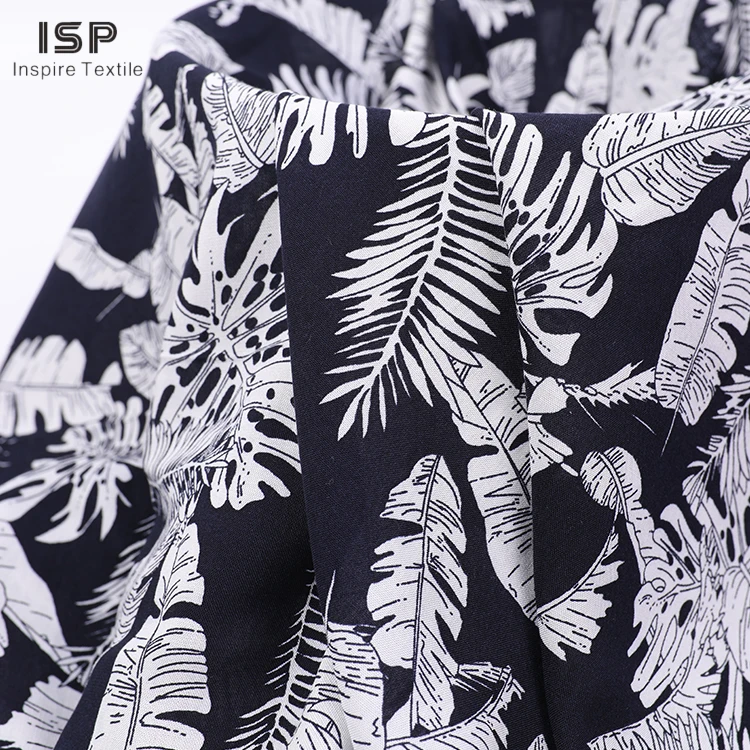 Latest stock plain 100 rayon poplin custom floral printed fabrics for garment