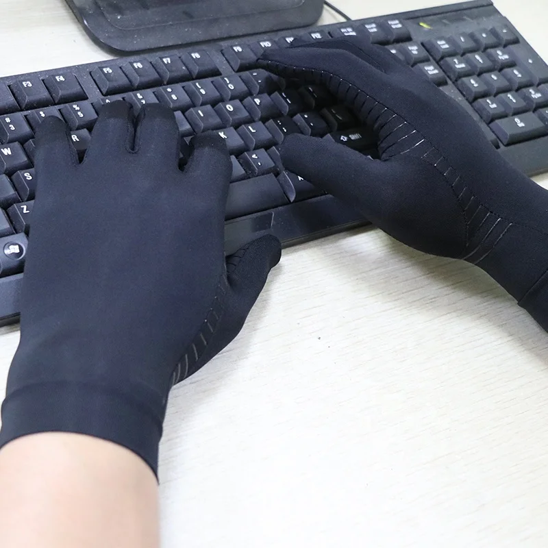 Full Finger Copper Nylon Compression Therapy Arthritis Gloves
