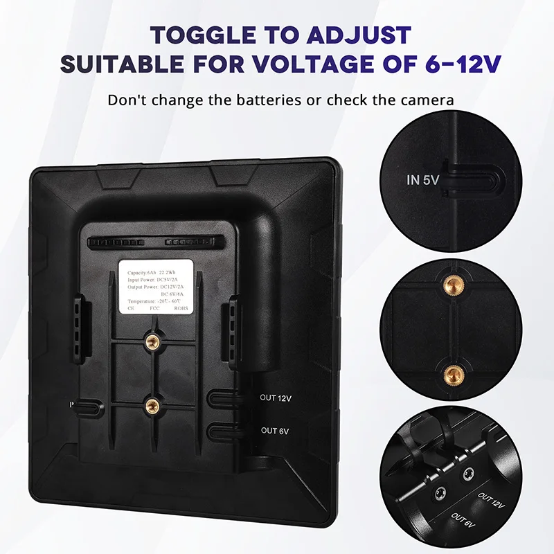 OEM IP68 waterproof high efficiency portable accessories 6v 12v solar panels for animal cameras with rechargeable battery 6000ma