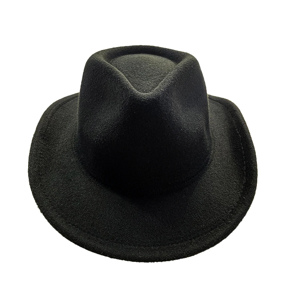 wholesale kids cowboy felt fedora hats for boy cow boy hats cap with chin string for girl