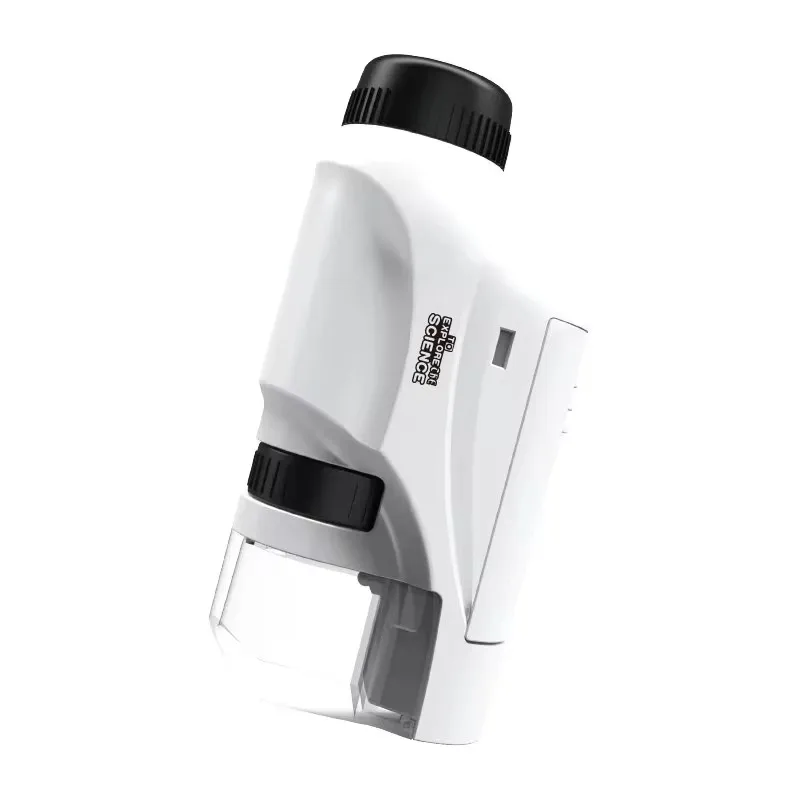 Mini Pocket Microscope Handheld Microscope Kit Battery Powered Microscope With Lab LED Light 60X-120X Biological Kids Science