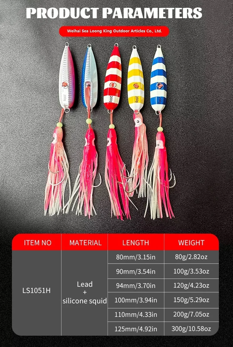 ABA 300g  PVC Skirts Fishing Marlin Tuna Trolling Lure metal jig
