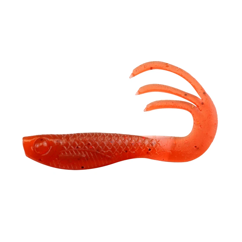 Wholesale 0.55g 3.8cm Fishing Soft Plastic Lures Fish Type Bait Split Tail Grub Worm