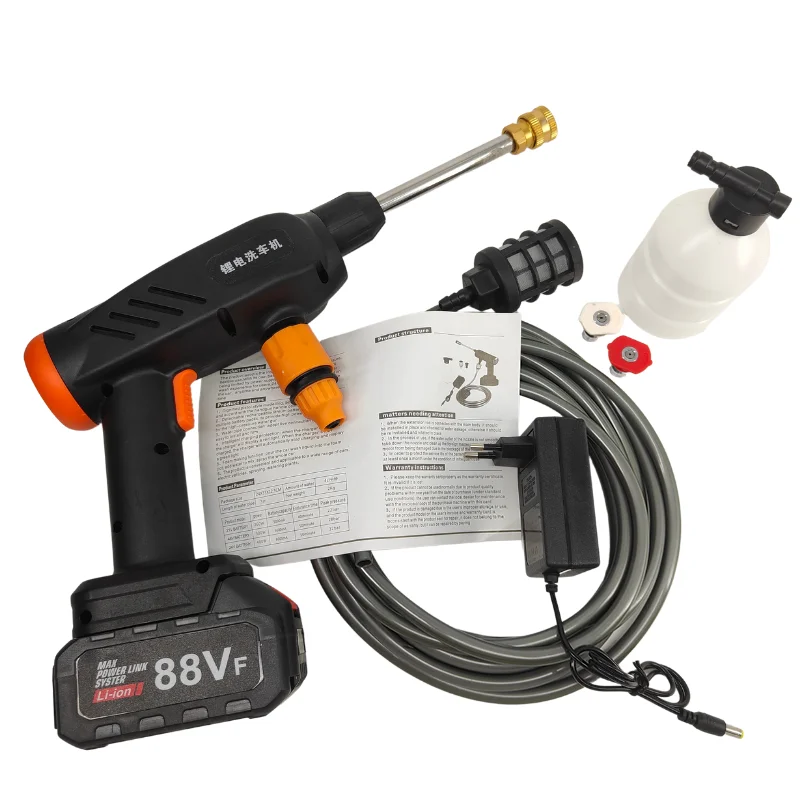 Car Washing Machine Water Spray Gun Car Wash Wireless Lithium Battery Portable High Pressure portable Car Washer