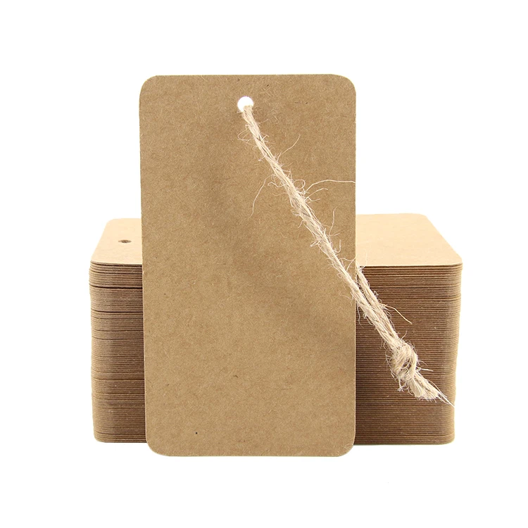 
Eco-friendly recycle customized brown kraft paper hang tags for clothing and packaging 