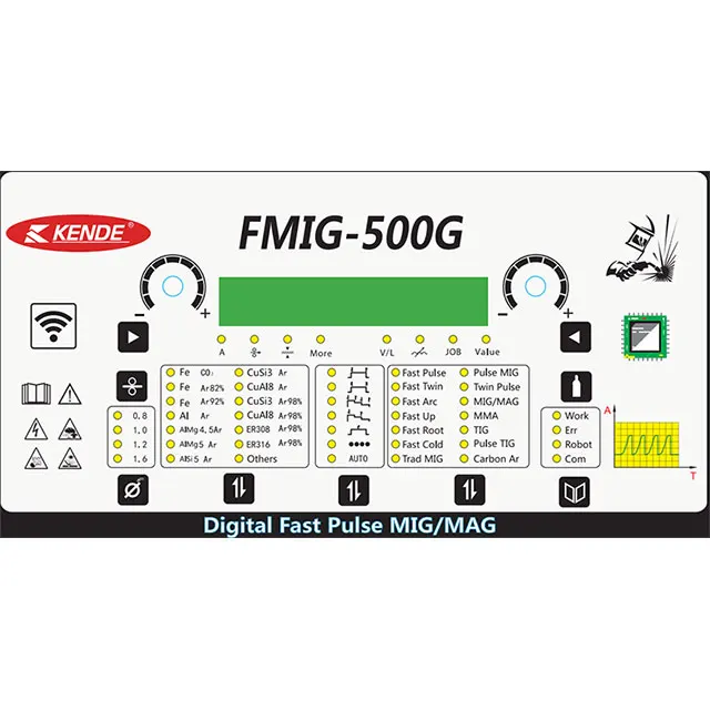 Industrial Inverter IGBT Digital Fast Double Pulse Aluminum Copper MIG MAG MMA Welder Welding Machine FMIG-500G
