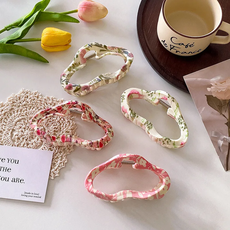 11.5cm Printed Hiar Pin Peony/ Morning glory/Camellia Large Cloud Hiar Claw