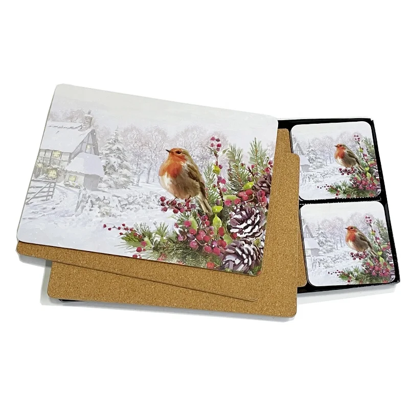 Custom Cork Printer Cup Coasters Board Sublimation Blanks Tea Coffee Coaster MDF Cork Coasters for drinks