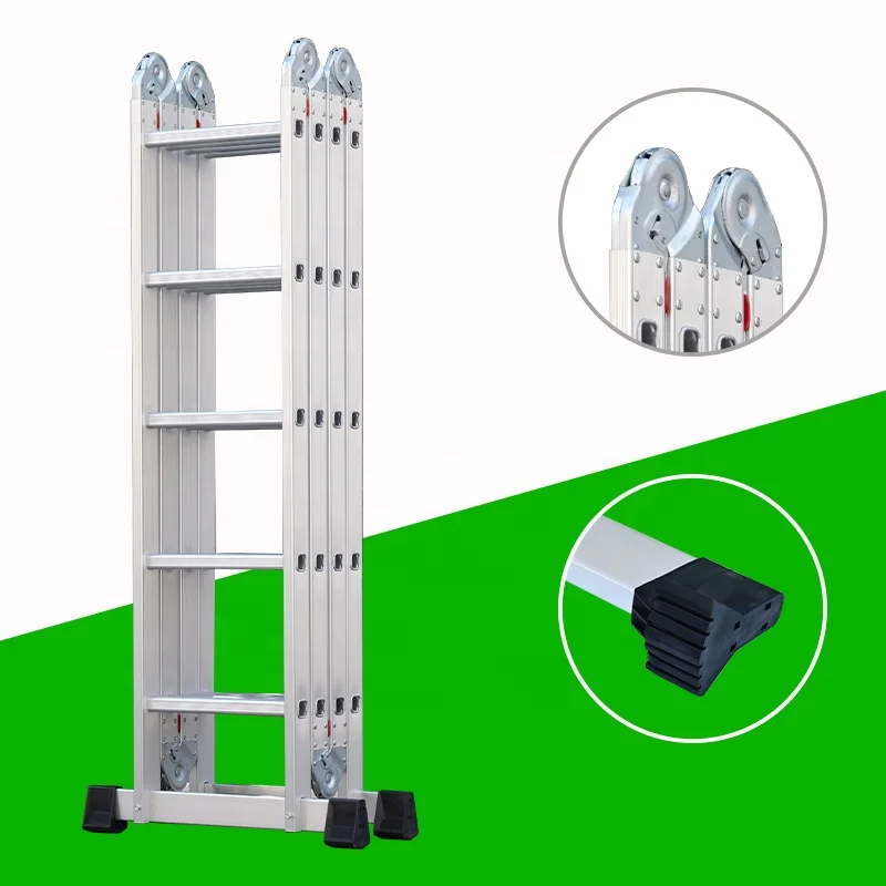 Aluminium Straight Heavy Duty 12 Feet Step Moulded Rubber Harbor Ladder For Home Use