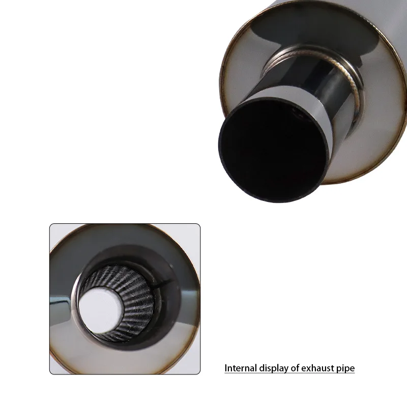 Auto Stainless Steel Exhaust Pipe Middle Muffler Modified 304 Exhaust Drum Sports Car Sound Wave General