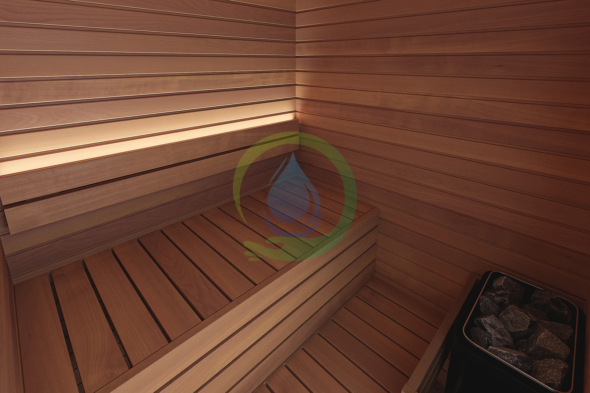 Traditional 3-Person Electric Sauna with Computer Control Panel Canadian Hemlock Steam Feature for Health for Home Use