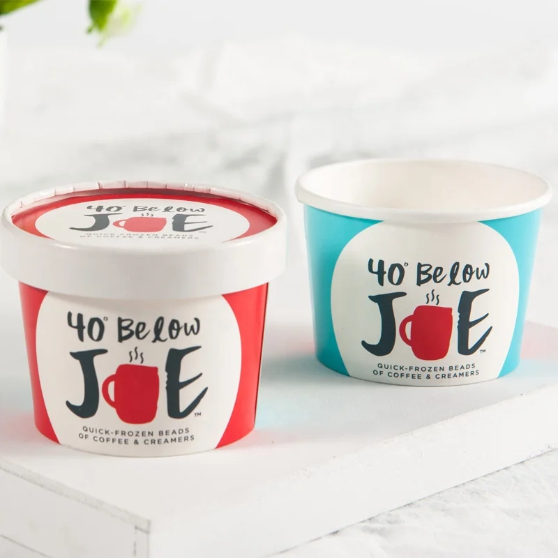 Wholesale Disposable Ice Cream Packaging Container 4oz Frozen Yogurt Cups with Lids and Spoons