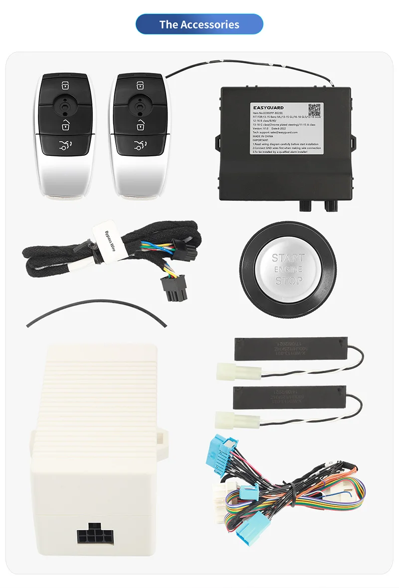 Система автомобильной сигнализации EASYGUARD Plug and Play подходит для Benz 13-15 GLK/13-14 E Class /13-14 E-Coupe удаленный запуск без