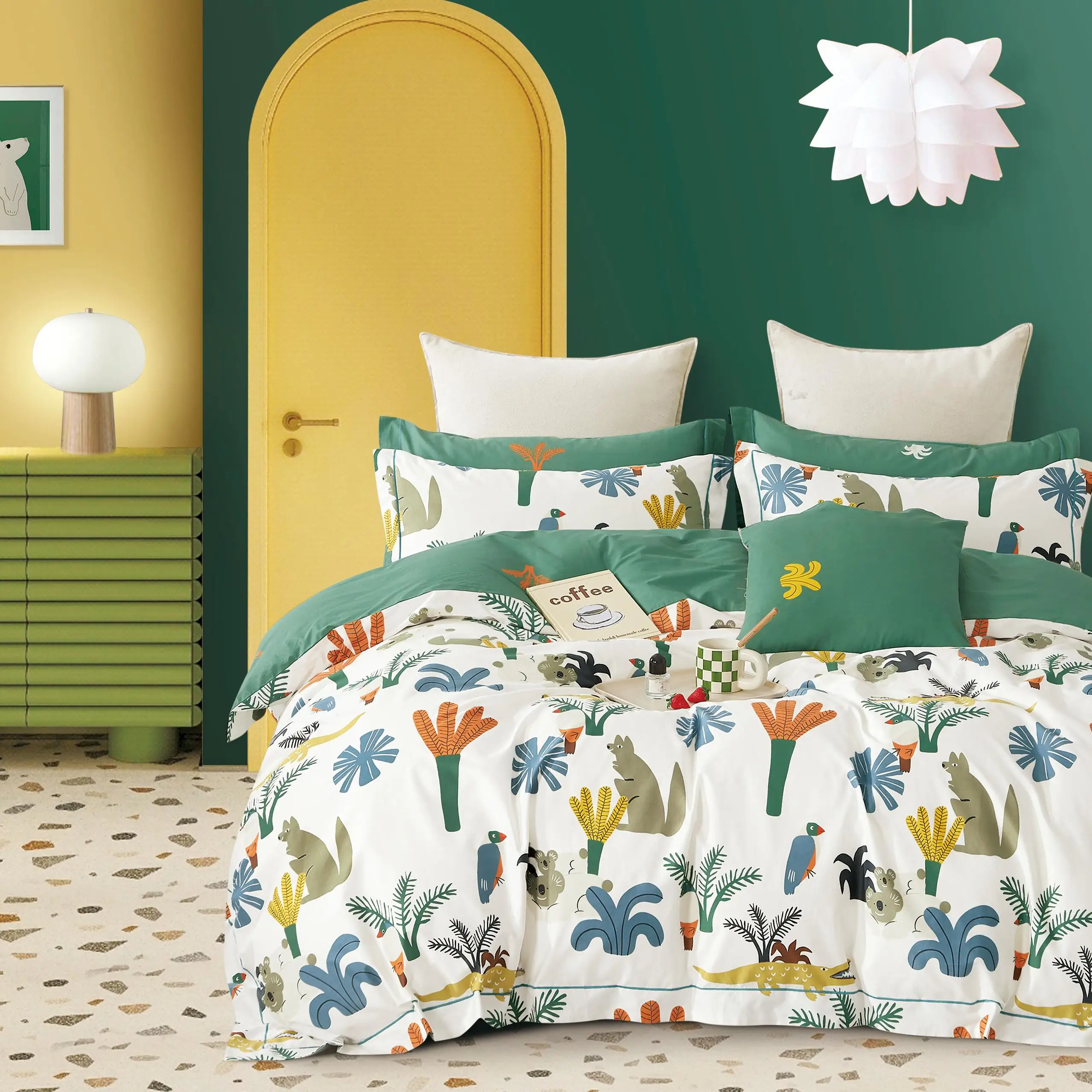 100% cotton printed fabric in roll for bed sheet set