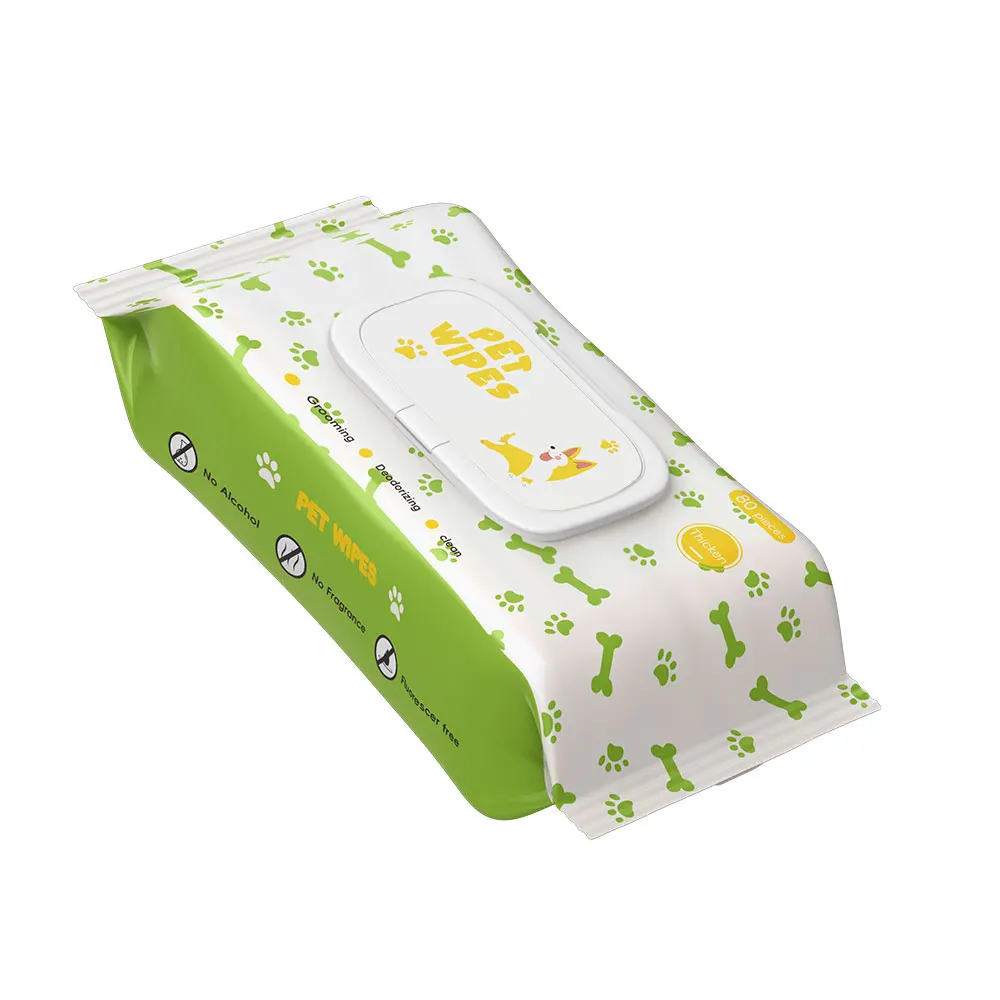 80pcs Pet Wipes Cleaning Paw Ear Fur Wet Wipes Deodorizing Daily Stain Removing