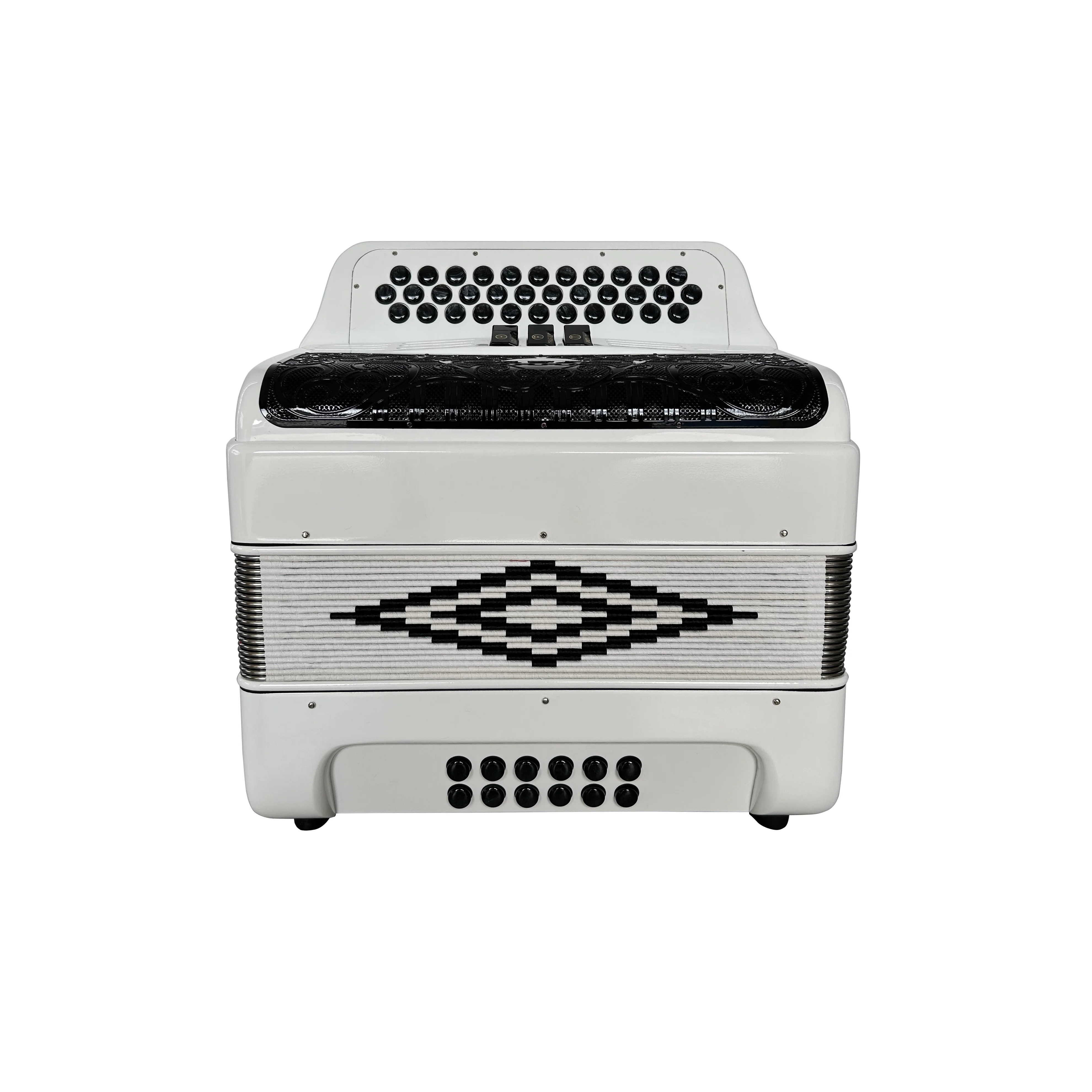 34 Buttons 12 Bass 3 Registers Bright White Accordion Black Grill Black Button Special Switch buttons Acordeon JB3412C