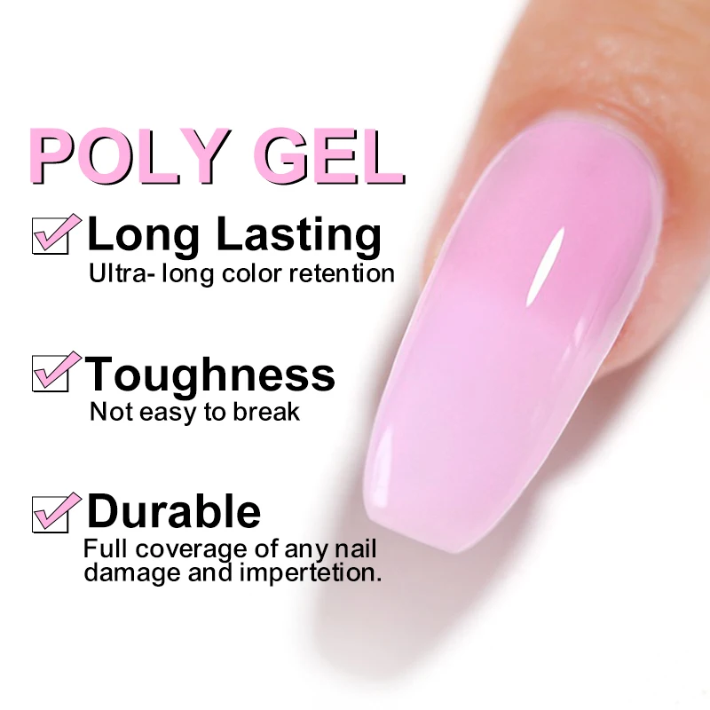 Factory Wholesale Poly Gel Tubes Long-Lasting 15ml 30ml Poly Nails Gel For Nails System
