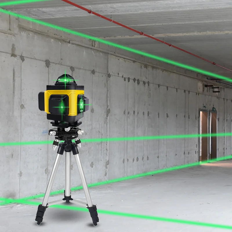 4D green Full set rotating and self-leveling 360 degrees horizontal and vertical 16 lines laser level