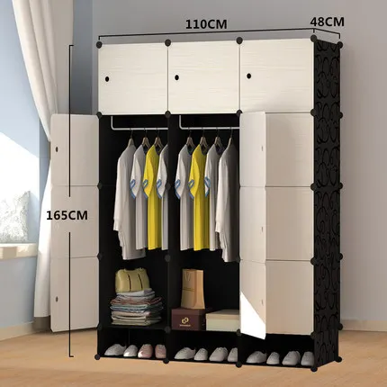 HQSLP 3 door wardrobe organizer foldable and stackable wardrobes plastic