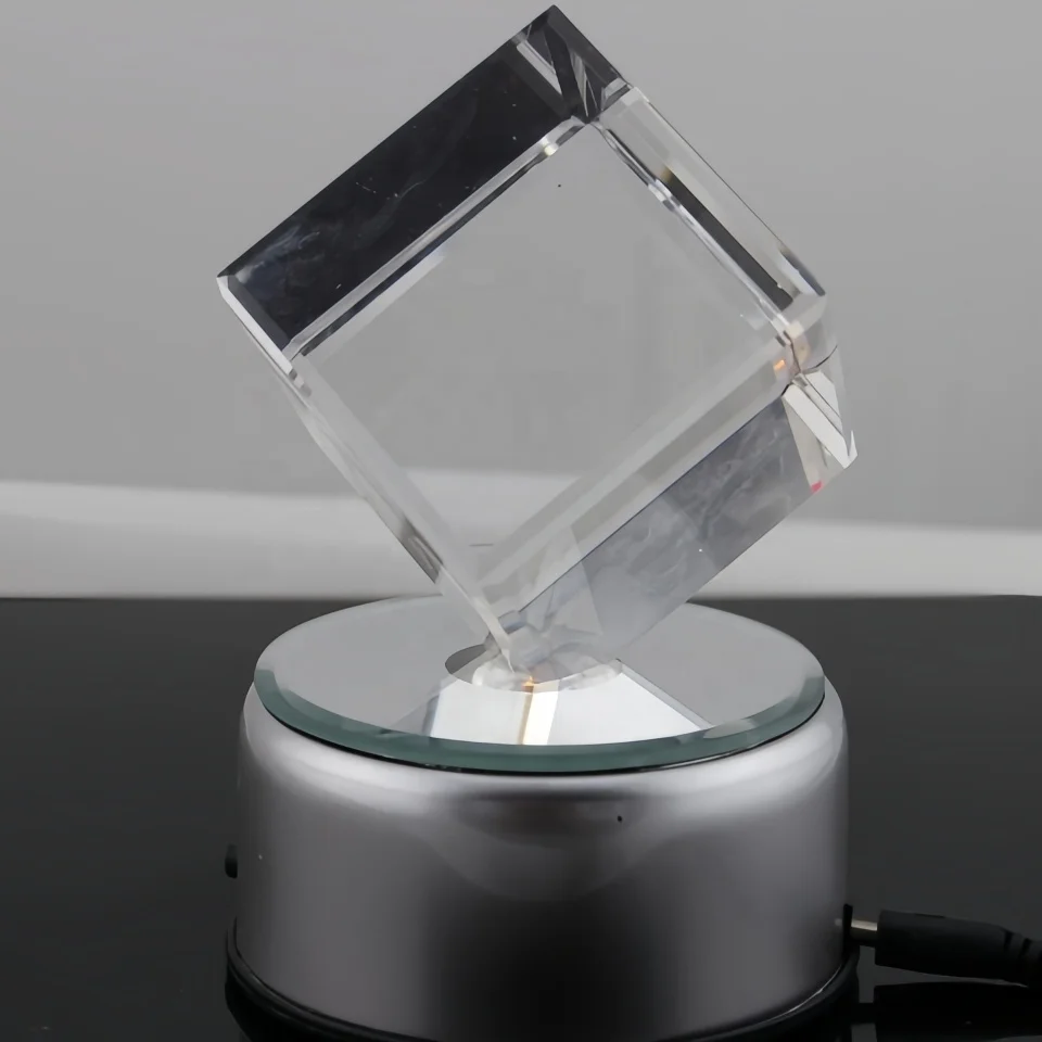 new products K9 glass cube/block gift 3d laser crystal with led light base