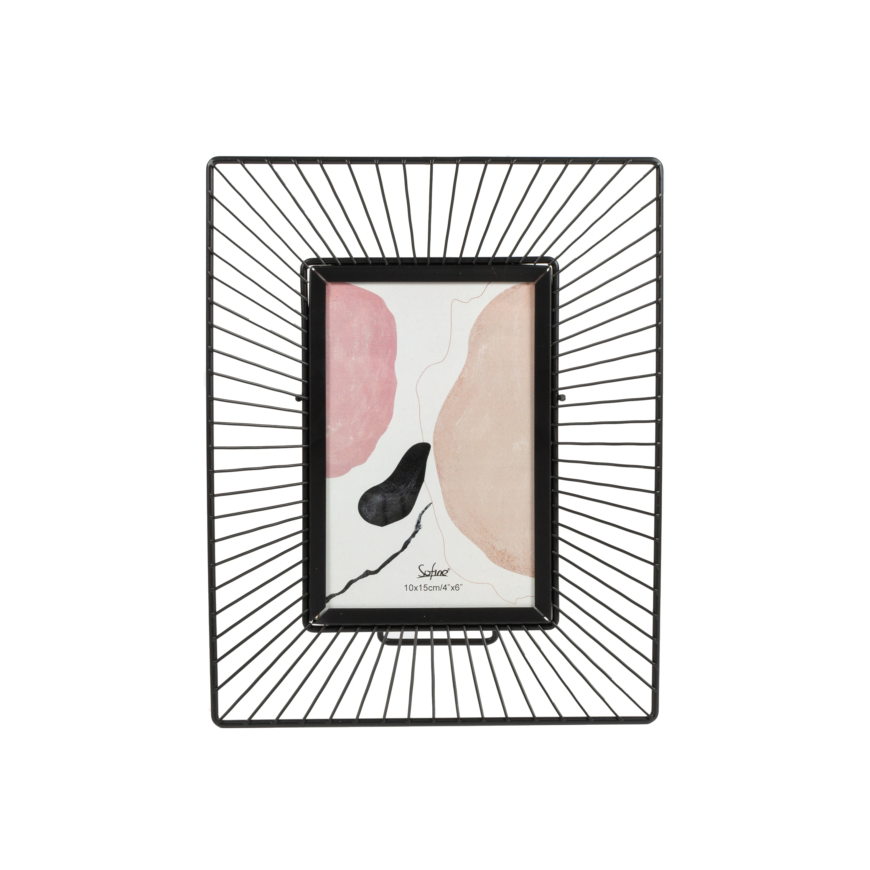 Modern Luxury Design Black Art Line Metal Picture Photo Frame for Table Decoration