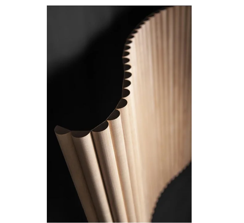 High quality Half Round Solid Wood Wall Decor Flexible Curved Fluted Wall Panel Cladding Slat Colored Wall Paneling