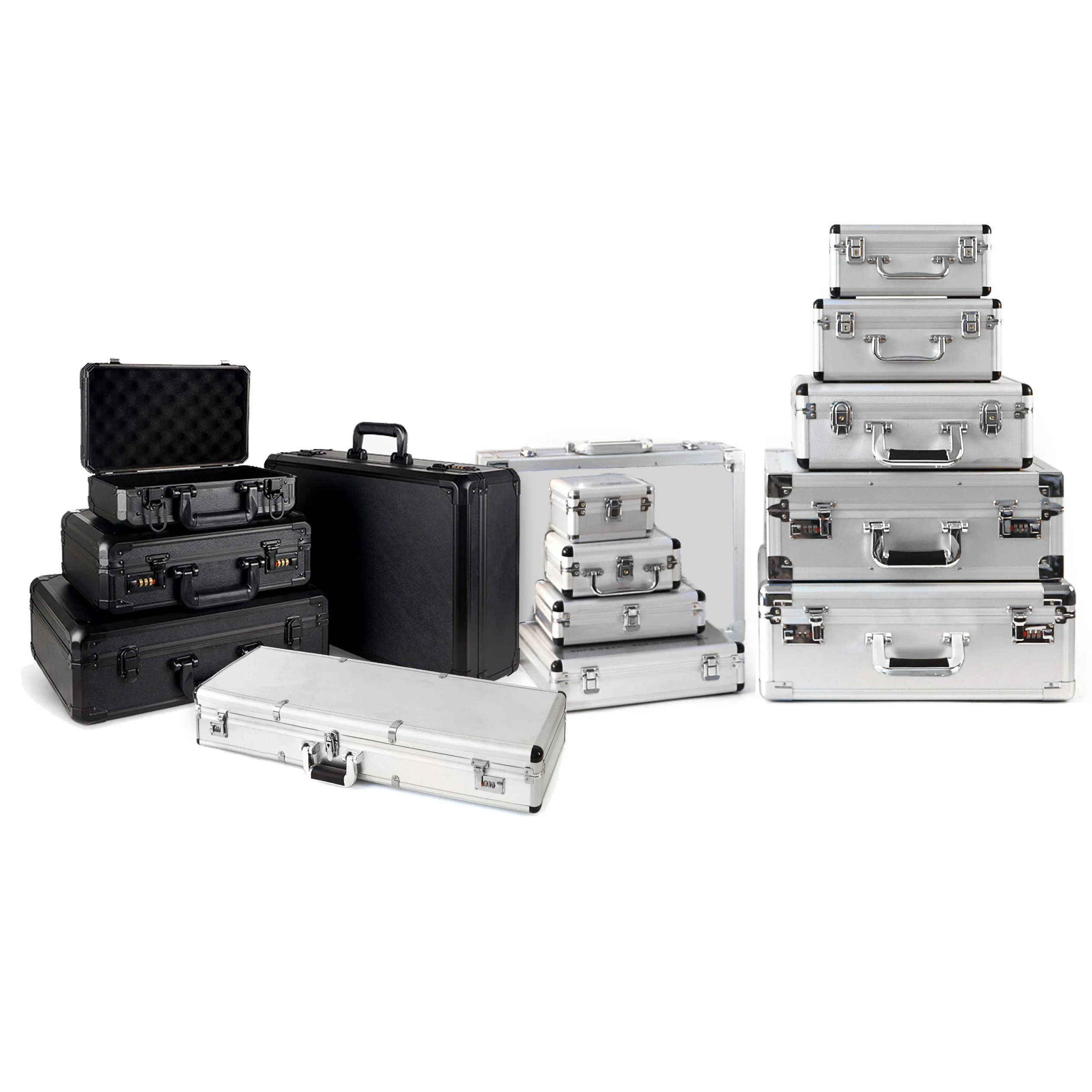 Manufacturers Custom Waterproof Carrying Storage Hard Aluminum Briefcase with Foam and Combination Lock