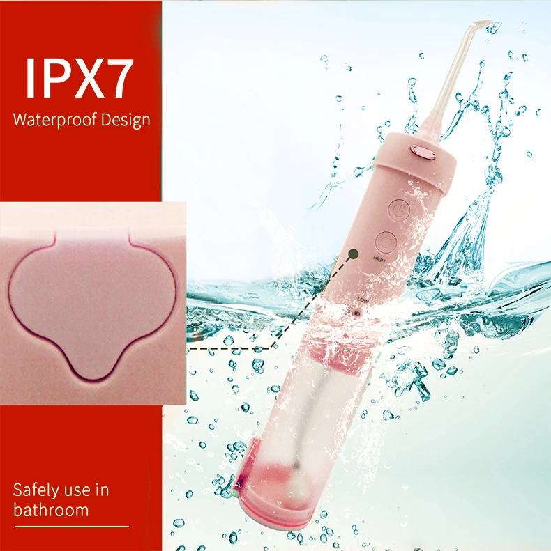 OEM Usb Электрический Профессиональный беспроводной Ipx7 водонепроницаемый стоматологический портативный розовый уход за зубами полости рта водный поплавок с резервуаром для воды 200