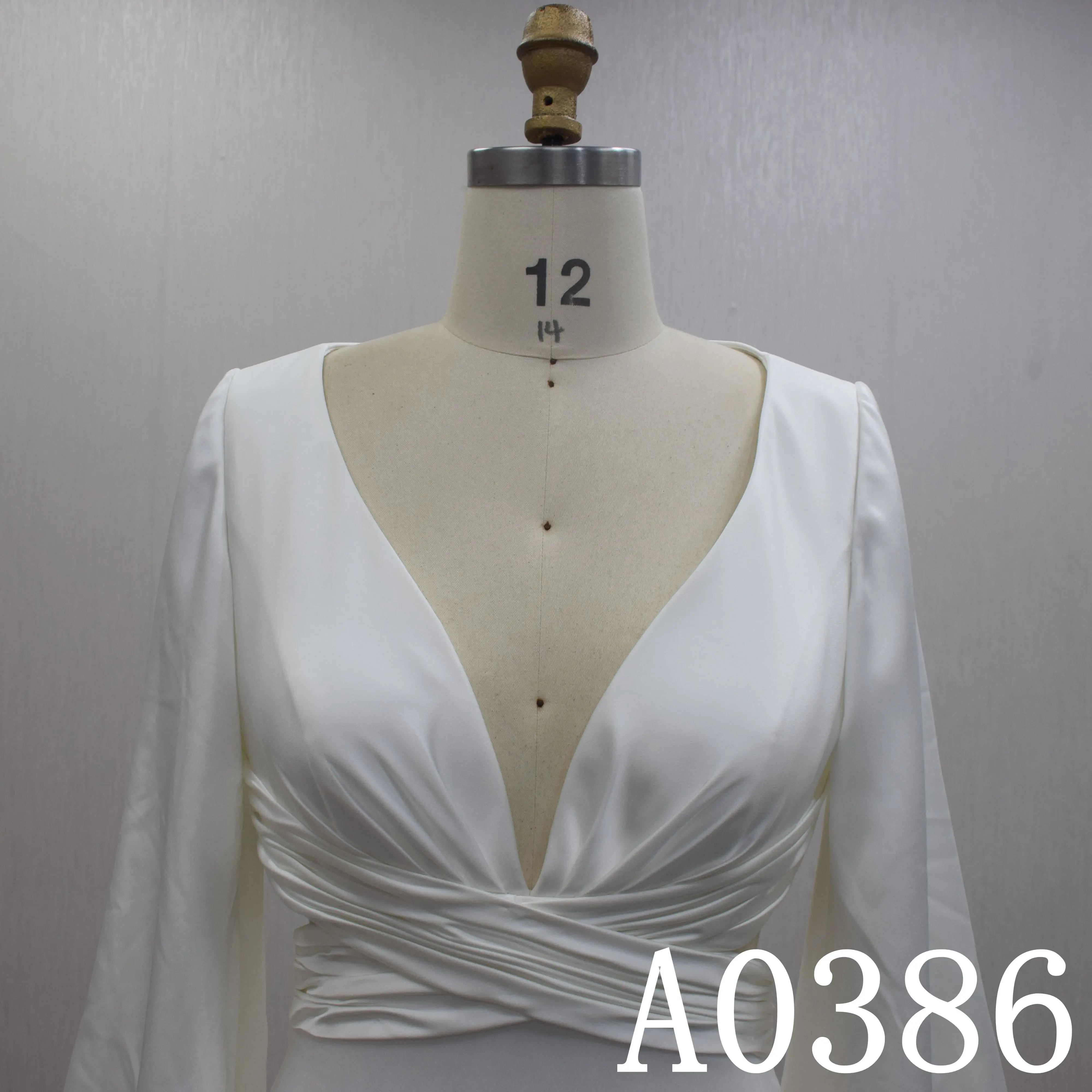 2025 New Style Simple Bridal Outdoor Wedding Dresses   Elegant Satin Long Sleeve Mermaid  Wedding Dresses With a Church Train