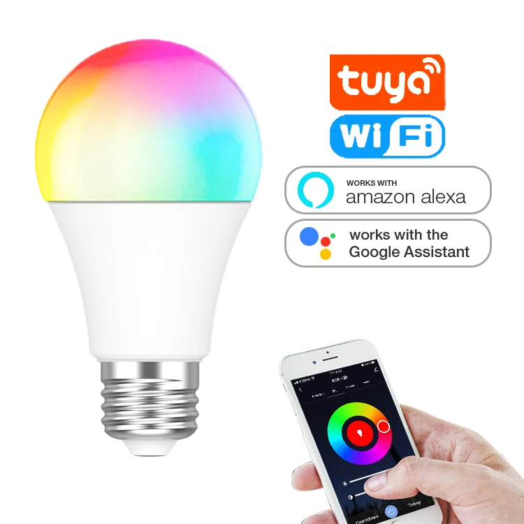 
Compatible with Alexa and Google Home Assistant Smart WiFi Light Bulb RGB LED Light Bulbs 