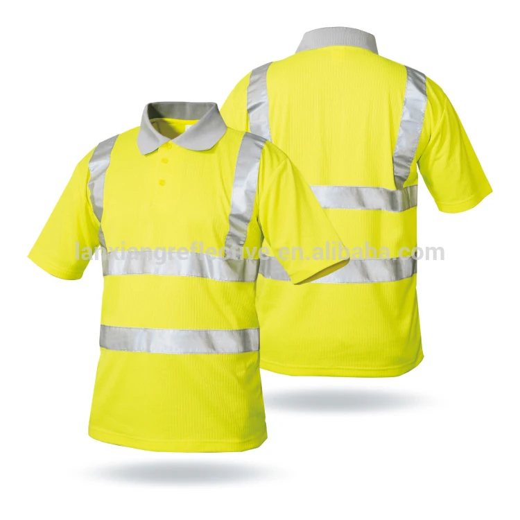 Hot Sale 100% Polyester  birdeye /single jersey   hi vis  Polo Shirt safety Reflective Polo T Shirt