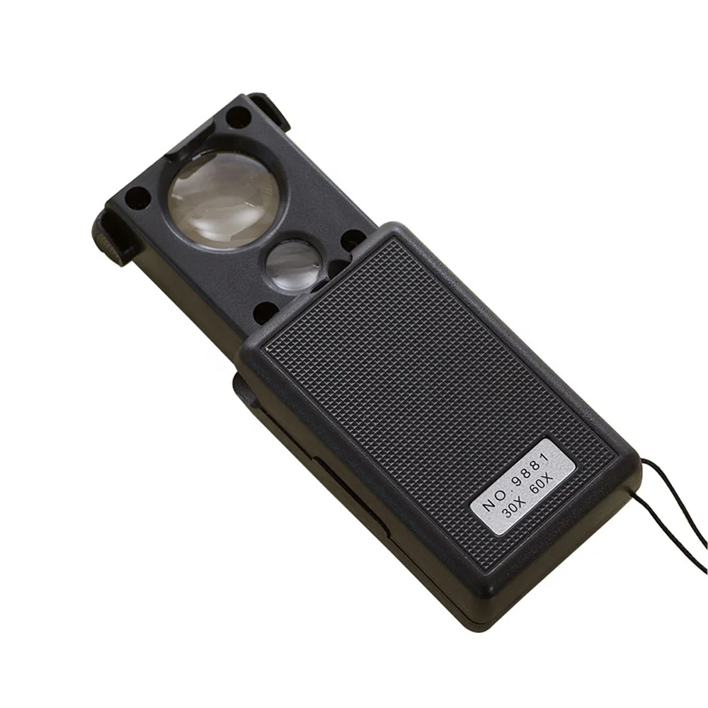 UV 30X 60X Magnifier Jewelry Loupe Reading Magnifying Glass