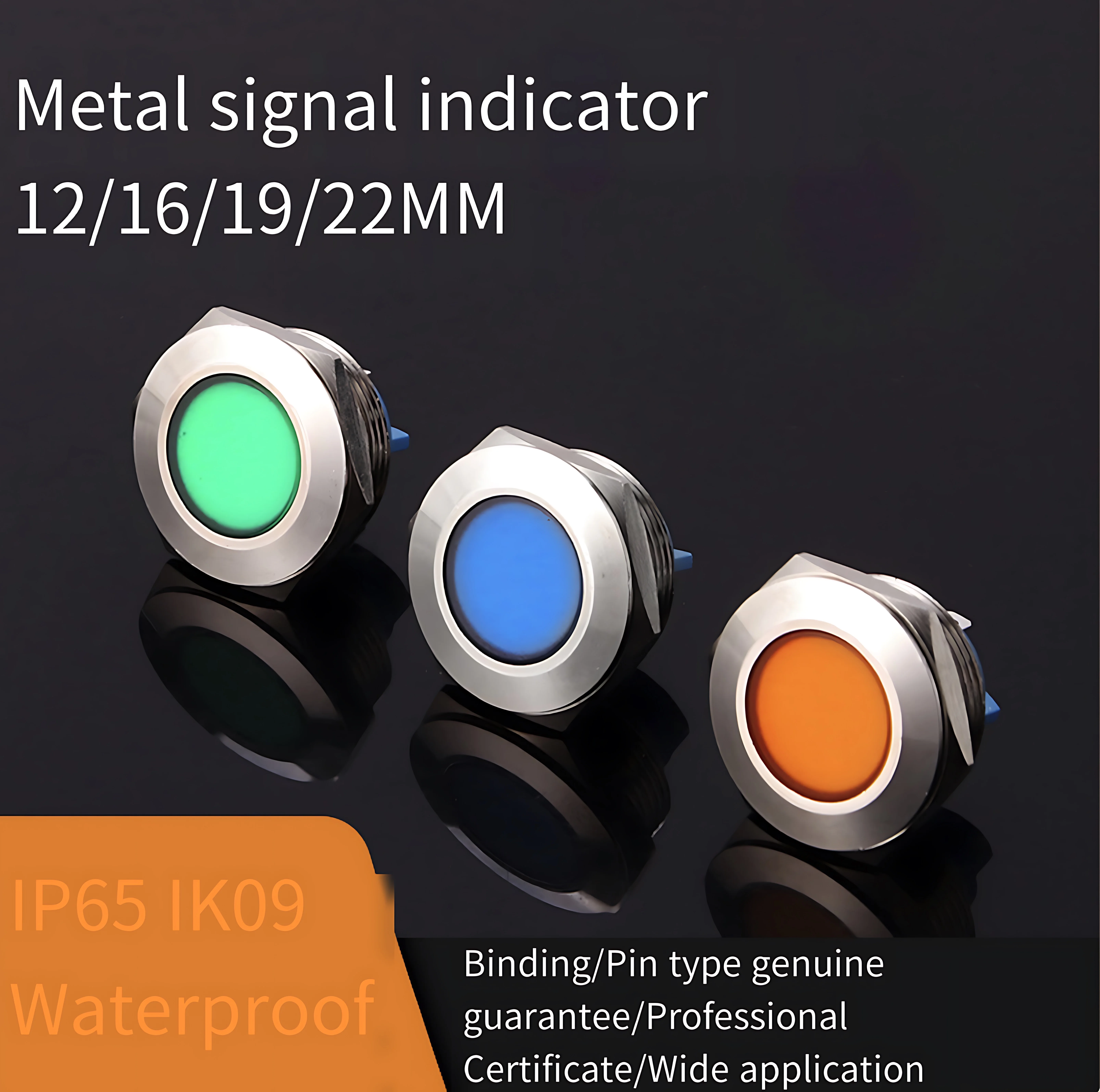 12/16/19/22MM Metal Waterproof Signal Indicator Light Emergency Equipment Indicator Light 3-6V 12-24V
